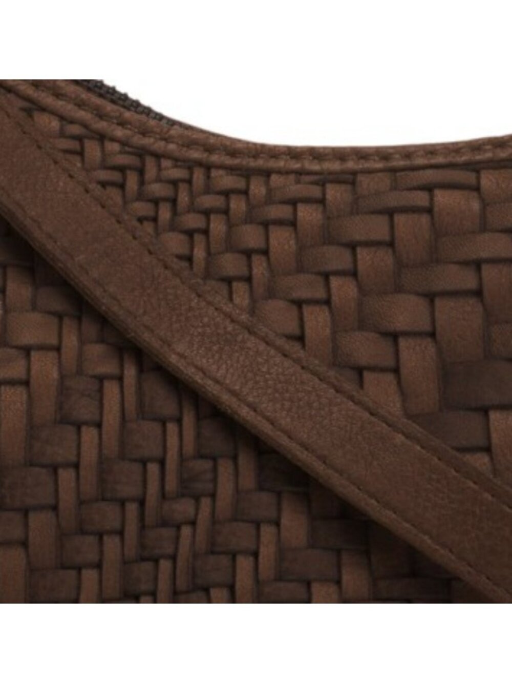 STITCH & HIDE Leather Small Weave Shoulder Bag - Picture 4 of 5